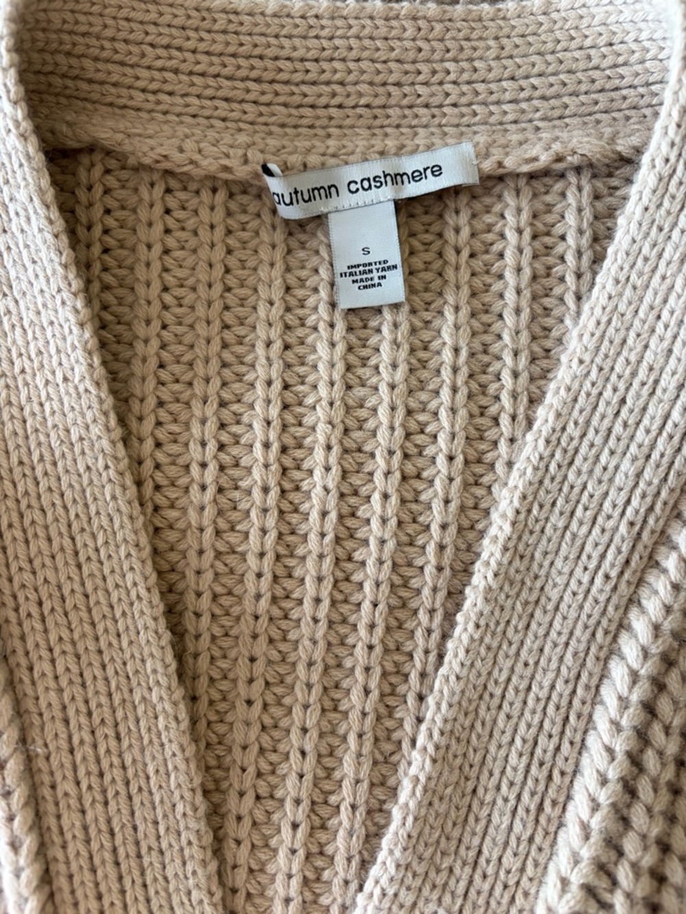 Autumn Cashmere Tan/beige Cropped Button Cardigan - Picture 3 of 4